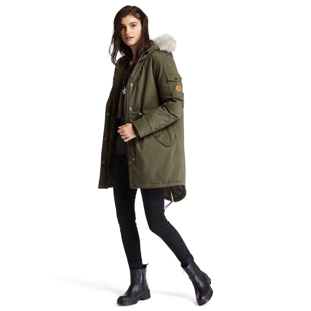 Timberland Πάρκας Γυναικεια Ελιά - Mt Kelsey Fleece-Lined Parka - Greece 5431627-ST